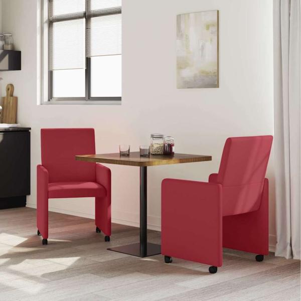 Esszimmerstühle 2 pcs Weinrot 57 x 66 x 94 cm Kunstleder