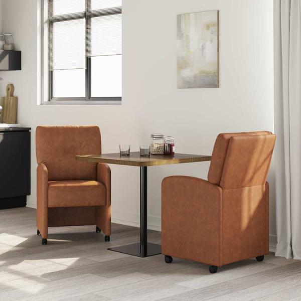 Esszimmerstühle 2 pcs Braun 57 x 67 x 95 cm Kunstleder