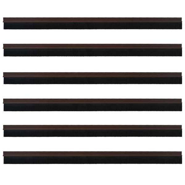 Selbstklebende Türbürstendichtungen 6 pcs Braun 100 cm