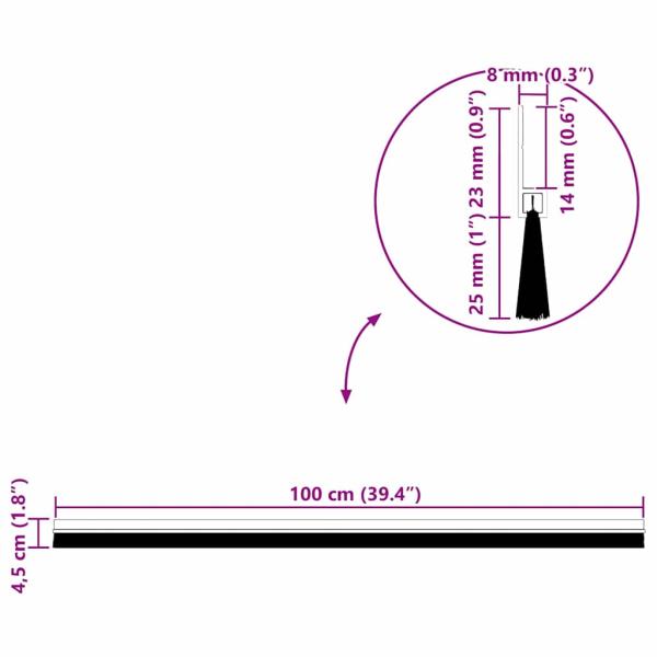 Selbstklebende Türbürstendichtungen 6 pcs Braun 100 cm