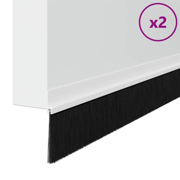 Selbstklebende Türbürstendichtungen 2 pcs Weiß 100 cm