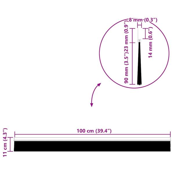 Selbstklebende Türbürstendichtungen 12 pcs Weiß 100 cm