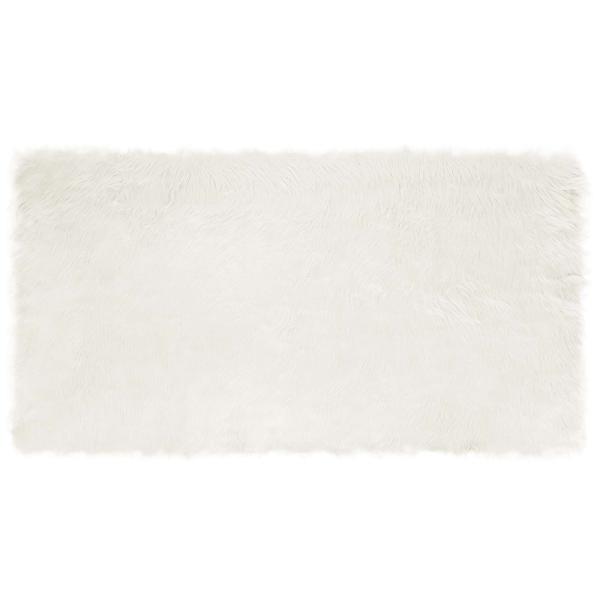 Kunstfell Schaffellteppich Weiß 80 x 150 cm Polyester