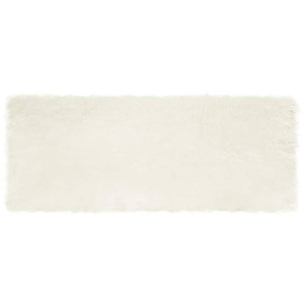 ARDEBO.de - Kunstfell Schaffellteppich Weiß 80 x 200 cm Polyester
