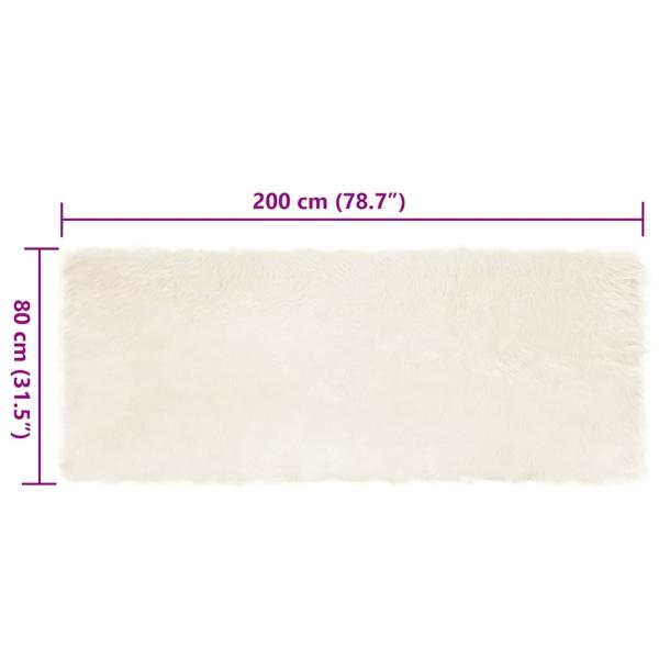 Kunstfell Schaffellteppich Weiß 80 x 200 cm Polyester