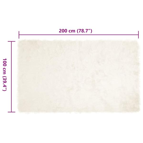 Kunstfell Schaffellteppich Weiß 100 x 200 cm Polyester