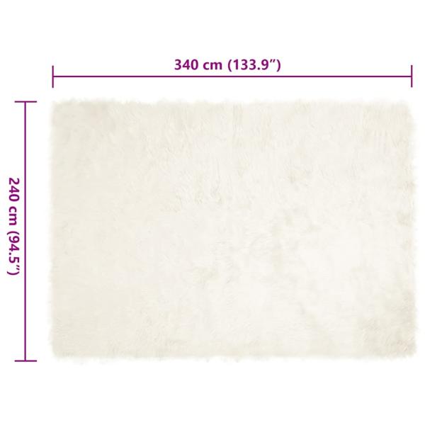Kunstfell Schaffellteppich Weiß 240 x 340 cm Polyester
