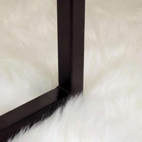 Kunstfell Schaffellteppich Weiß 160 x 160 cm Polyester