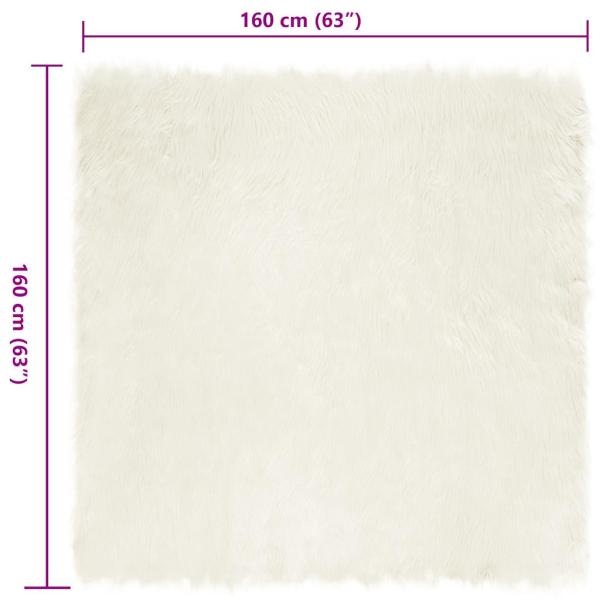 Kunstfell Schaffellteppich Weiß 160 x 160 cm Polyester