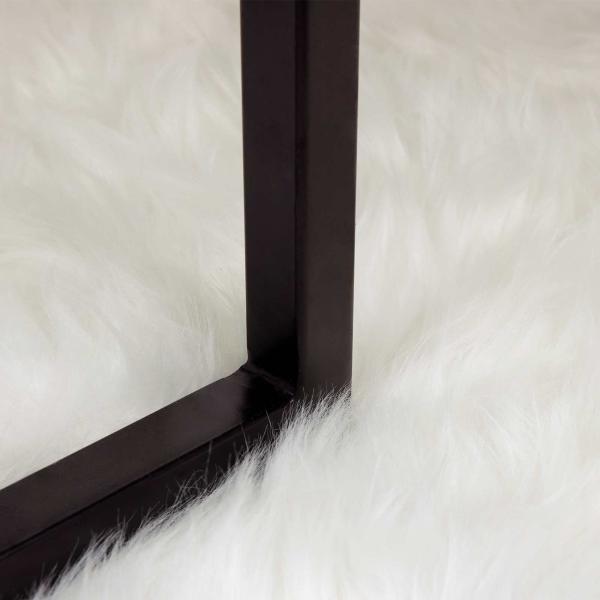 Kunstfell Schaffellteppich Weiß 100 x 100 cm Polyester