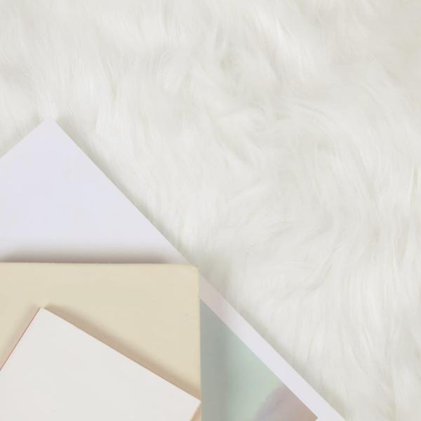 Kunstfell Schaffellteppich Weiß 80 x 120 cm Polyester