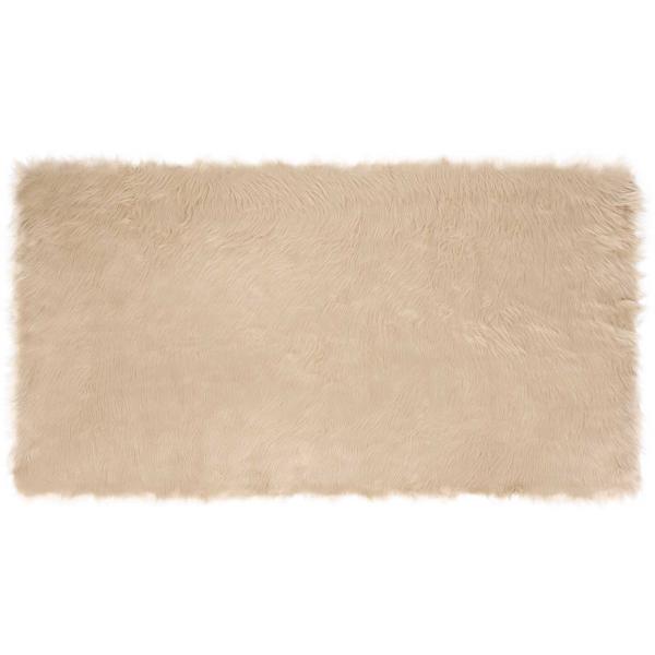 Kunstfell Schaffellteppich Beige 60 x 110 cm Polyester