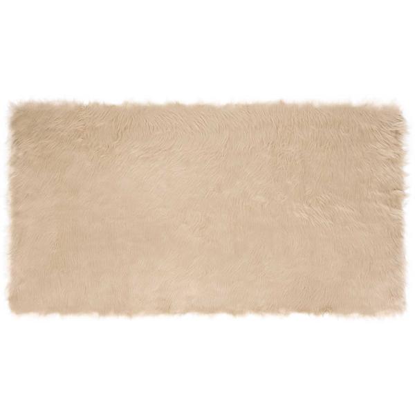 Kunstfell Schaffellteppich Beige 80 x 150 cm Polyester