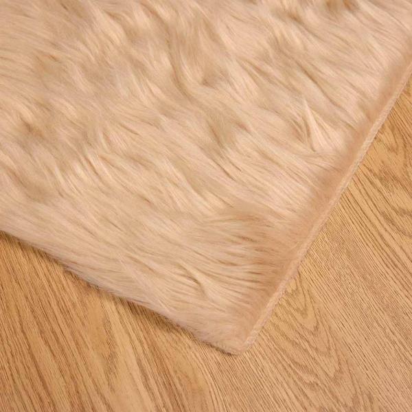 Kunstfell Schaffellteppich Beige 120 x 170 cm Polyester