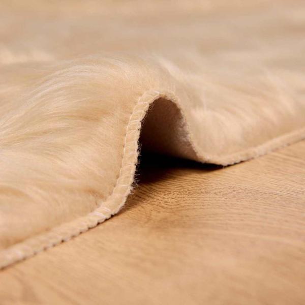 Kunstfell Schaffellteppich Beige 120 x 170 cm Polyester