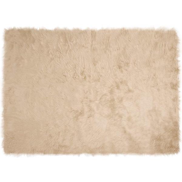 Kunstfell Schaffellteppich Beige 160 x 230 cm Polyester