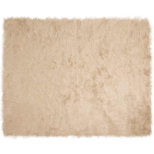 Kunstfell Schaffellteppich Beige 200 x 280 cm Polyester