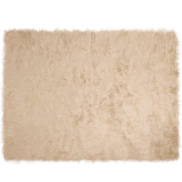 Kunstfell Schaffellteppich Beige 240 x 340 cm Polyester