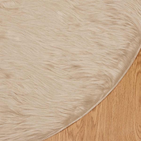 Kunstfell Schaffellteppich Beige 80 x 80 cm Polyester
