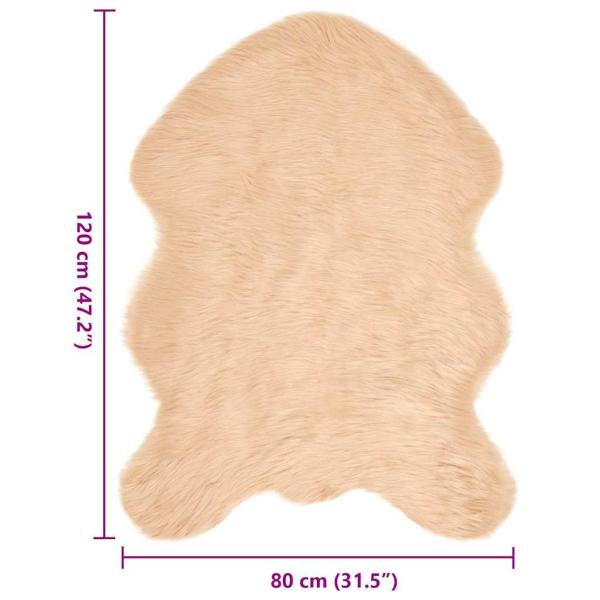Kunstfell Schaffellteppich Beige 80 x 120 cm Polyester