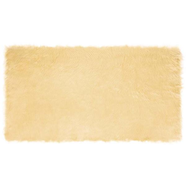 ARDEBO.de - Kunstfell Schaffellteppich Creme 60 x 110 cm Polyester