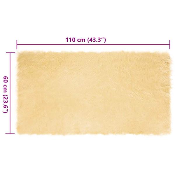 Kunstfell Schaffellteppich Creme 60 x 110 cm Polyester