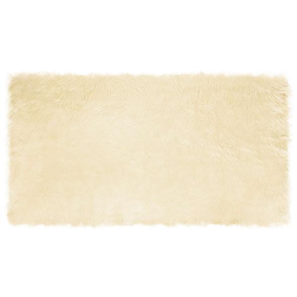 Kunstfell Schaffellteppich Creme 150 x 80 cm Polyester