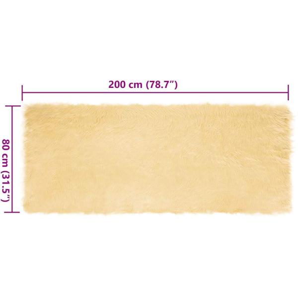 Kunstfell Schaffellteppich Creme 80 x 200 cm Polyester