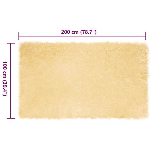 Kunstfell Schaffellteppich Creme 100 x 200 cm Polyester
