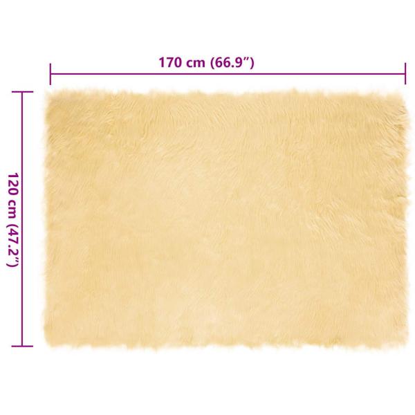 Kunstfell Schaffellteppich Creme 120 x 170 cm Polyester
