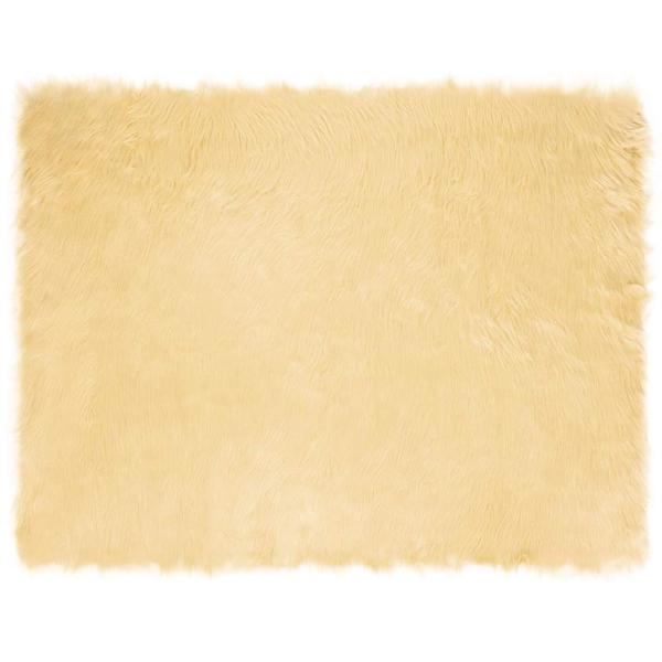 ARDEBO.de - Kunstfell Schaffellteppich Creme 240 x 340 cm Polyester