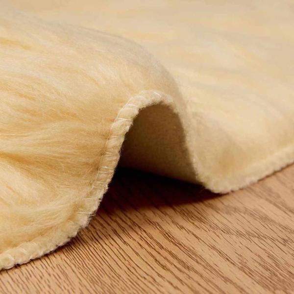 Kunstfell Schaffellteppich Creme 200 x 200 cm Polyester