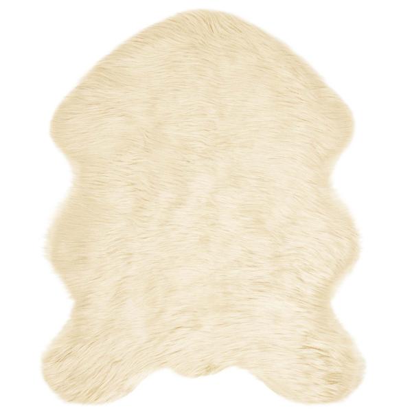 Kunstfell Schaffellteppich Creme 50 x 80 cm Polyester