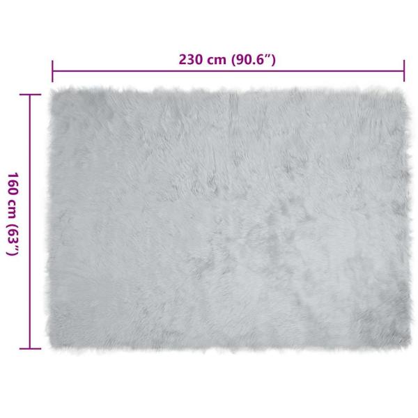 Kunstfell Schaffellteppich Grau 160 x 230 cm Polyester