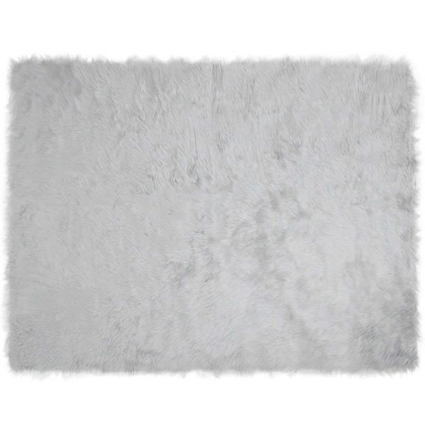 ARDEBO.de - Kunstfell Schaffellteppich Grau 240 x 340 cm Polyester