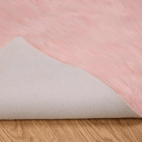 ARDEBO.de - Kunstfell Schaffellteppich Rosa 60 x 110 cm Polyester