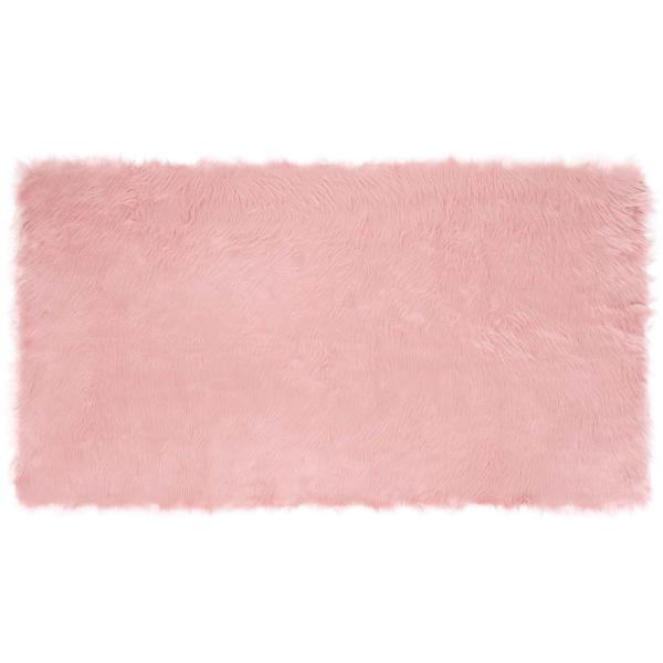Kunstfell Schaffellteppich Rosa 60 x 110 cm Polyester