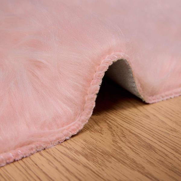 Kunstfell Schaffellteppich Rosa 60 x 110 cm Polyester