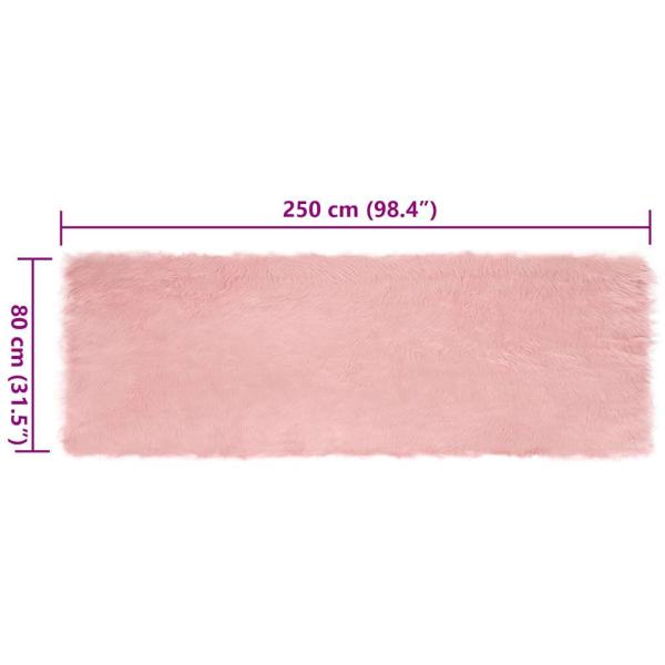 Kunstfell Schaffellteppich Rosa 80 x 250 cm Polyester