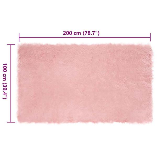 Kunstfell Schaffellteppich Rosa 100 x 200 cm Polyester