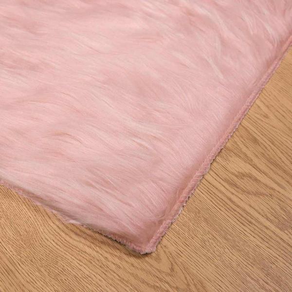 Kunstfell Schaffellteppich Rosa 120 x 170 cm Polyester