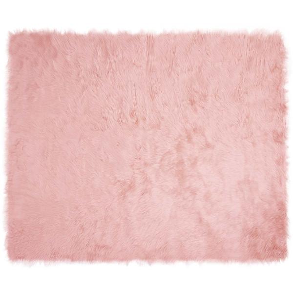 Kunstfell Schaffellteppich Rosa 200 x 280 cm Polyester