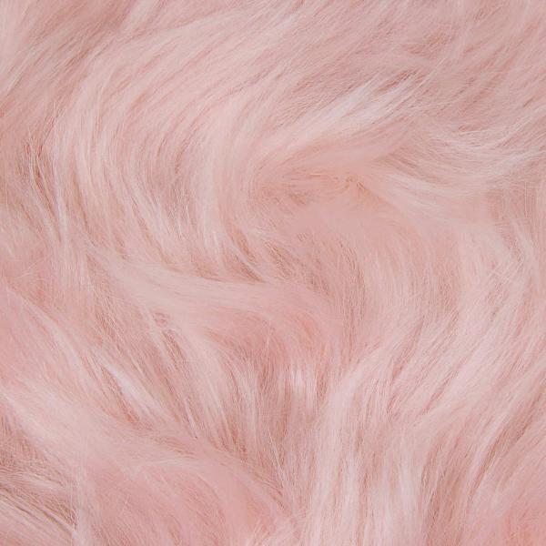 ARDEBO.de - Kunstfell Schaffellteppich Rosa 240 x 240 cm Polyester