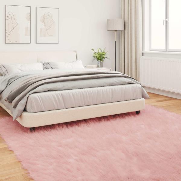 Kunstfell Schaffellteppich Rosa 240 x 240 cm Polyester
