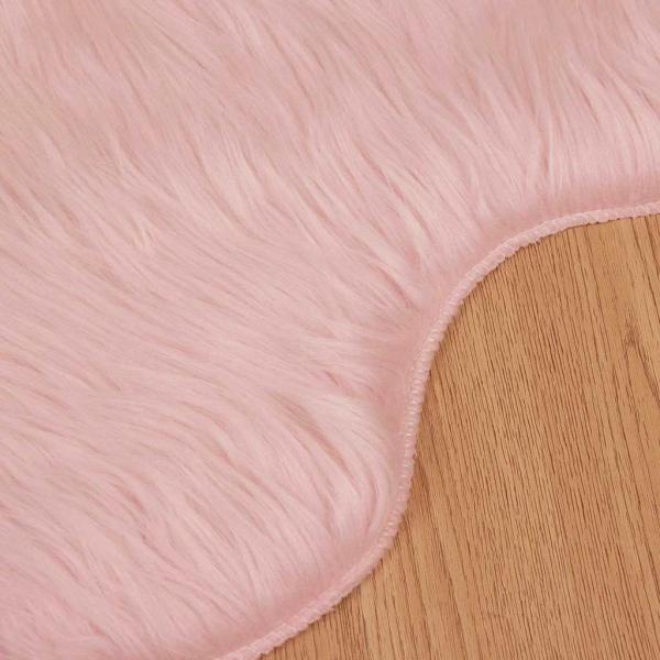 Kunstfell Schaffellteppich Rosa 80 x 119 cm Polyester