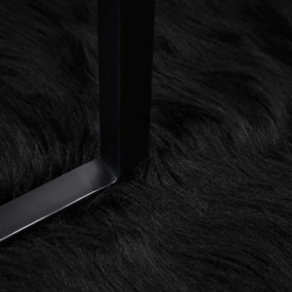 Kunstfell Schaffellteppich Schwarz 60 x 110 cm Polyester