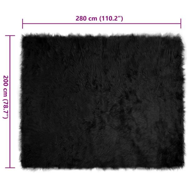 Kunstfell Schaffellteppich Schwarz 200 x 280 cm Polyester