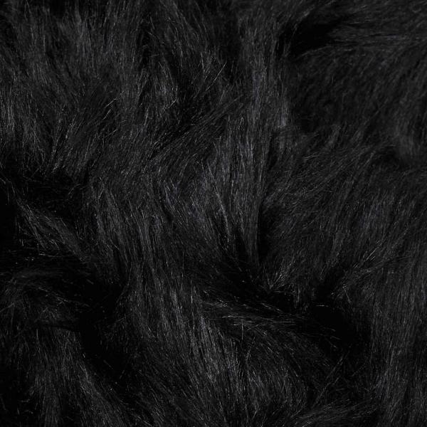 Kunstfell Schaffellteppich Schwarz 160 x 160 cm Polyester