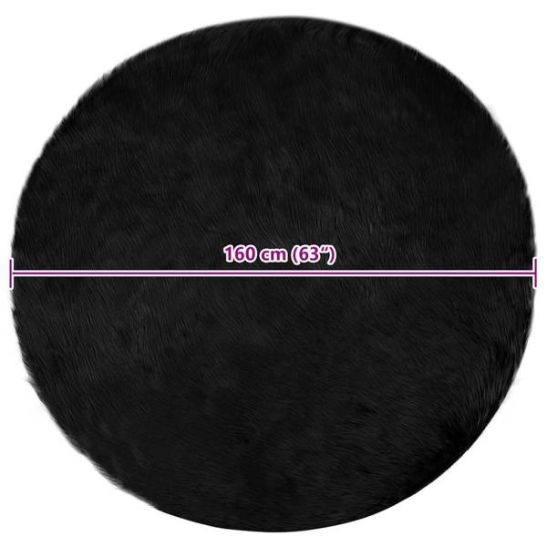 Kunstfell Schaffellteppich Schwarz 160 x 160 cm Polyester