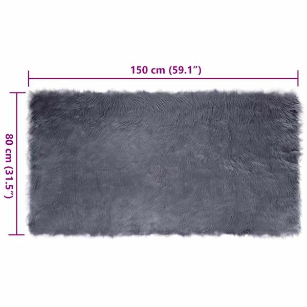 Kunstfell Schaffellteppich Anthrazit 80 x 150 cm Polyester